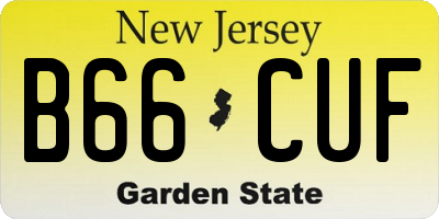 NJ license plate B66CUF