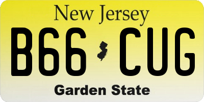 NJ license plate B66CUG