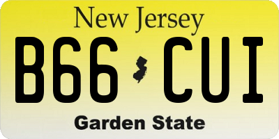 NJ license plate B66CUI