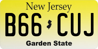 NJ license plate B66CUJ