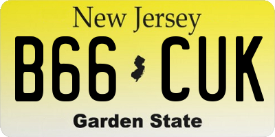 NJ license plate B66CUK