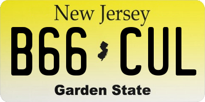 NJ license plate B66CUL