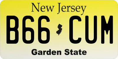 NJ license plate B66CUM
