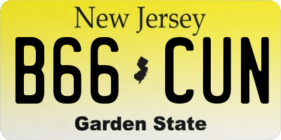 NJ license plate B66CUN