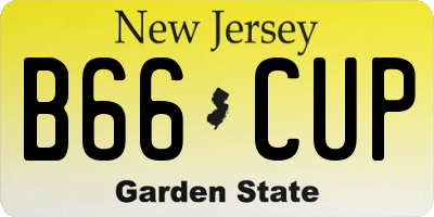 NJ license plate B66CUP