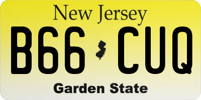 NJ license plate B66CUQ