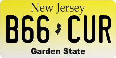 NJ license plate B66CUR
