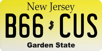 NJ license plate B66CUS