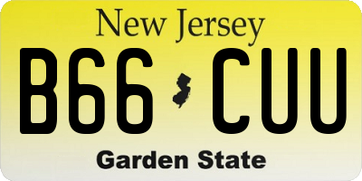 NJ license plate B66CUU