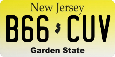 NJ license plate B66CUV