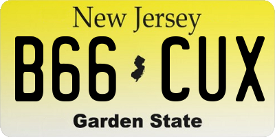 NJ license plate B66CUX