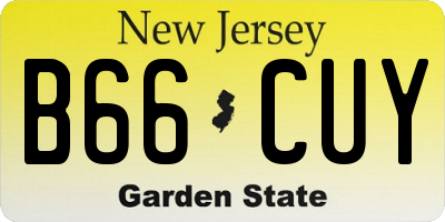 NJ license plate B66CUY
