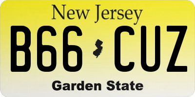 NJ license plate B66CUZ