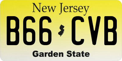 NJ license plate B66CVB