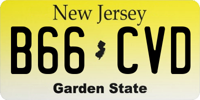 NJ license plate B66CVD