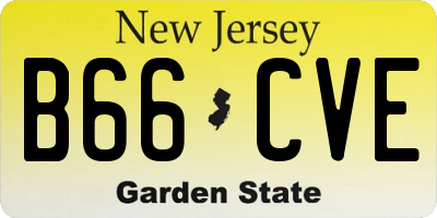 NJ license plate B66CVE