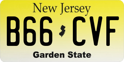 NJ license plate B66CVF