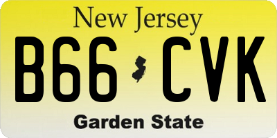 NJ license plate B66CVK