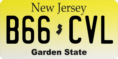 NJ license plate B66CVL