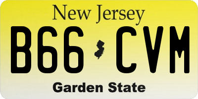 NJ license plate B66CVM
