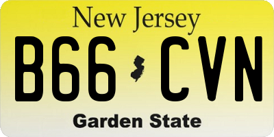 NJ license plate B66CVN