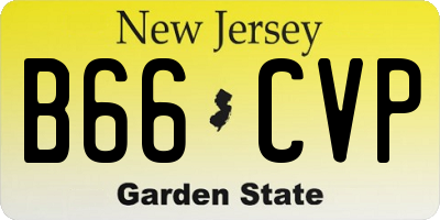 NJ license plate B66CVP
