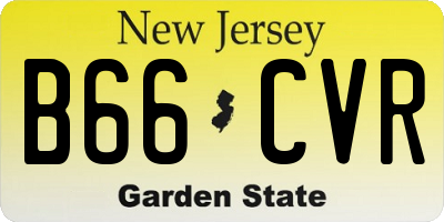 NJ license plate B66CVR