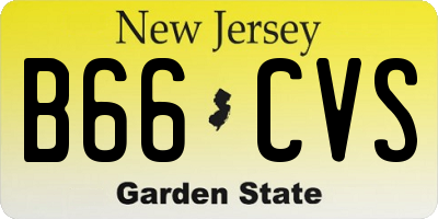 NJ license plate B66CVS