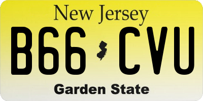 NJ license plate B66CVU