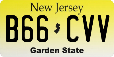 NJ license plate B66CVV