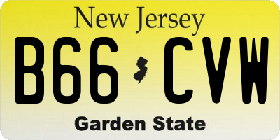 NJ license plate B66CVW