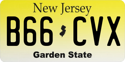 NJ license plate B66CVX