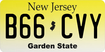 NJ license plate B66CVY