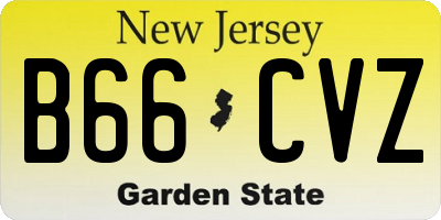 NJ license plate B66CVZ