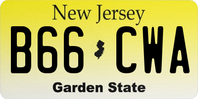 NJ license plate B66CWA
