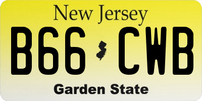 NJ license plate B66CWB