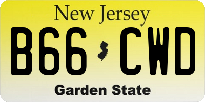 NJ license plate B66CWD