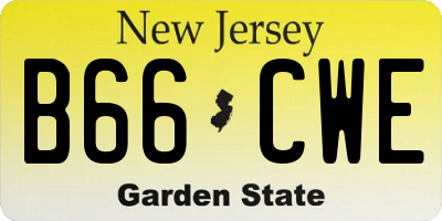 NJ license plate B66CWE