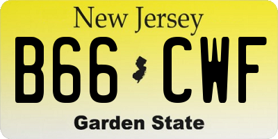 NJ license plate B66CWF