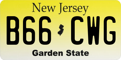 NJ license plate B66CWG