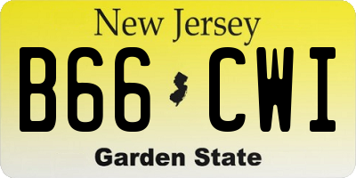NJ license plate B66CWI