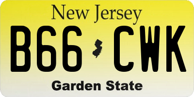 NJ license plate B66CWK