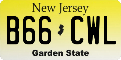 NJ license plate B66CWL