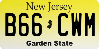 NJ license plate B66CWM