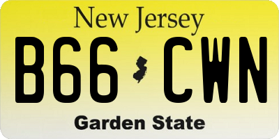NJ license plate B66CWN