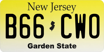 NJ license plate B66CWO