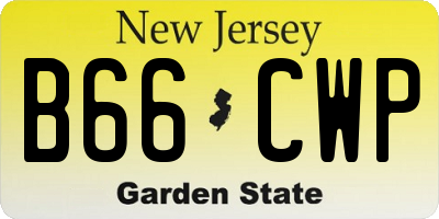 NJ license plate B66CWP