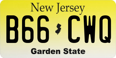 NJ license plate B66CWQ