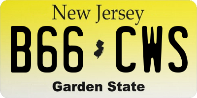 NJ license plate B66CWS