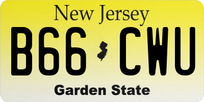 NJ license plate B66CWU